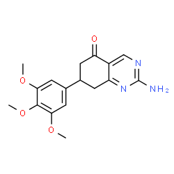 ChemSpider 2D Image | 2-Amino-7-(3,4,5-trimethoxyphenyl)-7,8-dihydro-5(6H)-quinazolinone | C17H19N3O4