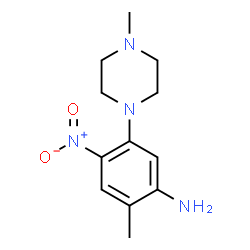 ChemSpider 2D Image | 2-Methyl-5-(4-methyl-1-piperazinyl)-4-nitroaniline | C12H18N4O2