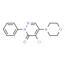 ChemSpider 2D Image | 4-Chloro-5-(4-morpholinyl)-2-phenyl-3(2H)-pyridazinone | C14H14ClN3O2