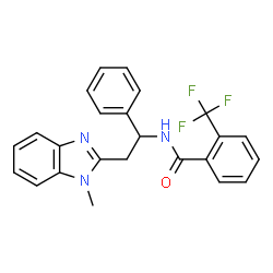 ChemSpider 2D Image | N-[2-(1-Methyl-1H-benzimidazol-2-yl)-1-phenylethyl]-2-(trifluoromethyl)benzamide | C24H20F3N3O