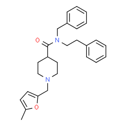 ChemSpider 2D Image | N-Benzyl-1-[(5-methyl-2-furyl)methyl]-N-(2-phenylethyl)-4-piperidinecarboxamide | C27H32N2O2
