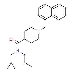 ChemSpider 2D Image | N-(Cyclopropylmethyl)-1-(1-naphthylmethyl)-N-propyl-4-piperidinecarboxamide | C24H32N2O