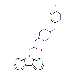 ChemSpider 2D Image | 1-(9H-Carbazol-9-yl)-3-[4-(4-chlorobenzyl)-1-piperazinyl]-2-propanol | C26H28ClN3O