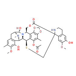ChemSpider 2D Image | (6R,6aR,7R,13S,14S,16R)-6',8,14-trihydroxy-7',9-dimethoxy-4,10,23-trimethyl-19-oxo-3',4',6,7,12,13,14,16-octahydro-2'H,6aH-spiro[7,13-epimino-6,16-(epithiopropanooxymethano)[1,3]dioxolo[7,8]isoquino[3,2-b][3]benzazocine-20,1'-isoquinolin]-5-yl acetate | C39H43N3O11S