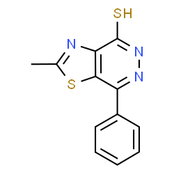 ChemSpider 2D Image | 2-Methyl-7-phenyl[1,3]thiazolo[4,5-d]pyridazine-4(5H)-thione | C12H9N3S2