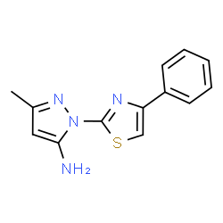 ChemSpider 2D Image | 3-Methyl-1-(4-phenyl-1,3-thiazol-2-yl)-1H-pyrazol-5-amine | C13H12N4S