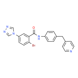 ChemSpider 2D Image | 2-Bromo-N-[4-(4-pyridinylmethyl)phenyl]-5-(4H-1,2,4-triazol-4-yl)benzamide | C21H16BrN5O