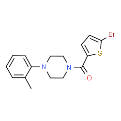 ChemSpider 2D Image | (5-Bromo-2-thienyl)[4-(2-methylphenyl)-1-piperazinyl]methanone | C16H17BrN2OS