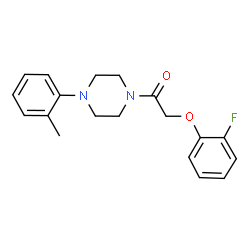 ChemSpider 2D Image | 2-(2-Fluorophenoxy)-1-[4-(2-methylphenyl)-1-piperazinyl]ethanone | C19H21FN2O2
