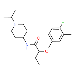 ChemSpider 2D Image | 2-(4-Chloro-3-methylphenoxy)-N-(1-isopropyl-4-piperidinyl)butanamide | C19H29ClN2O2