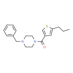 ChemSpider 2D Image | (4-Benzyl-1-piperazinyl)(5-propyl-3-thienyl)methanone | C19H24N2OS