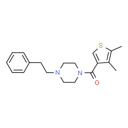 ChemSpider 2D Image | (4,5-Dimethyl-3-thienyl)[4-(2-phenylethyl)-1-piperazinyl]methanone | C19H24N2OS