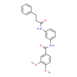 ChemSpider 2D Image | 3,4-Dimethoxy-N-{3-[(3-phenylpropanoyl)amino]phenyl}benzamide | C24H24N2O4