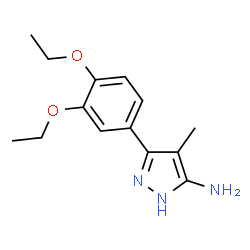ChemSpider 2D Image | 3-(3,4-Diethoxyphenyl)-4-methyl-1H-pyrazol-5-amine | C14H19N3O2