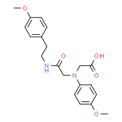 ChemSpider 2D Image | [(4-METHOXYPHENYL)({[2-(4-METHOXYPHENYL)ETHYL]CARBAMOYL}METHYL)AMINO]ACETIC ACID | C20H24N2O5