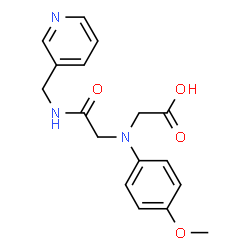 ChemSpider 2D Image | [(4-METHOXYPHENYL)({[(PYRIDIN-3-YLMETHYL)CARBAMOYL]METHYL})AMINO]ACETIC ACID | C17H19N3O4