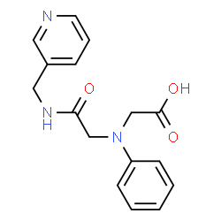ChemSpider 2D Image | Glycine, N-[2-oxo-2-[(3-pyridinylmethyl)amino]ethyl]-N-phenyl- | C16H17N3O3