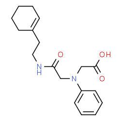 ChemSpider 2D Image | [({[2-(CYCLOHEX-1-EN-1-YL)ETHYL]CARBAMOYL}METHYL)(PHENYL)AMINO]ACETIC ACID | C18H24N2O3