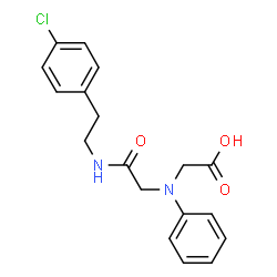 ChemSpider 2D Image | [({[2-(4-CHLOROPHENYL)ETHYL]CARBAMOYL}METHYL)(PHENYL)AMINO]ACETIC ACID | C18H19ClN2O3