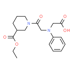 ChemSpider 2D Image | ({2-[3-(ETHOXYCARBONYL)PIPERIDIN-1-YL]-2-OXOETHYL}(PHENYL)AMINO)ACETIC ACID | C18H24N2O5