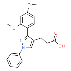 ChemSpider 2D Image | 3-[3-(2,4-dimethoxyphenyl)-1-phenylpyrazol-4-yl]propanoic acid | C20H20N2O4