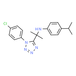 ChemSpider 2D Image | N-{2-[1-(4-Chlorophenyl)-1H-tetrazol-5-yl]-2-propanyl}-4-isopropylaniline | C19H22ClN5