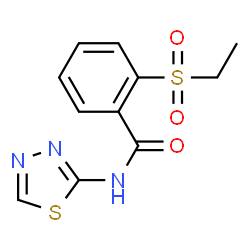 ChemSpider 2D Image | 2-(Ethylsulfonyl)-N-(1,3,4-thiadiazol-2-yl)benzamide | C11H11N3O3S2