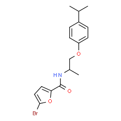 ChemSpider 2D Image | 5-Bromo-N-[1-(4-isopropylphenoxy)-2-propanyl]-2-furamide | C17H20BrNO3