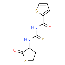 ChemSpider 2D Image | N-[(2-Oxotetrahydro-3-thiophenyl)carbamothioyl]-2-thiophenecarboxamide | C10H10N2O2S3