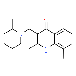 ChemSpider 2D Image | 2,8-Dimethyl-3-[(2-methylpiperidin-1-yl)methyl]quinolin-4-ol | C18H24N2O