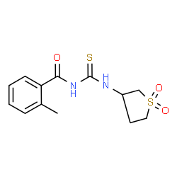 ChemSpider 2D Image | N-[(1,1-Dioxidotetrahydro-3-thiophenyl)carbamothioyl]-2-methylbenzamide | C13H16N2O3S2
