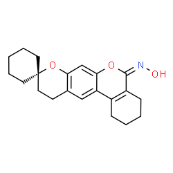 ChemSpider 2D Image | (5E)-N-Hydroxy-1,2,3,4,10,11-hexahydro-5H-spiro[benzo[c]pyrano[3,2-g]chromene-9,1'-cyclohexan]-5-imine | C21H25NO3