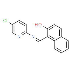 ChemSpider 2D Image | 1-{[(5-Chloro-2-pyridinyl)imino]methyl}-2-naphthol | C16H11ClN2O
