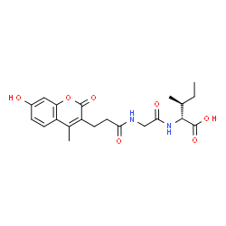 ChemSpider 2D Image | N-[3-(7-Hydroxy-4-methyl-2-oxo-2H-chromen-3-yl)propanoyl]glycyl-D-alloisoleucine | C21H26N2O7