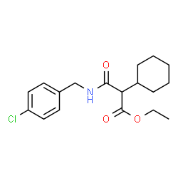 ChemSpider 2D Image | Ethyl 3-[(4-chlorobenzyl)amino]-2-cyclohexyl-3-oxopropanoate | C18H24ClNO3