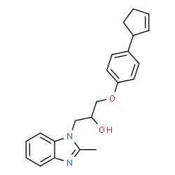 ChemSpider 2D Image | 1-(4-Cyclopent-2-enyl-phenoxy)-3-(2-methyl-benzoimidazol-1-yl)-propan-2-ol | C22H24N2O2