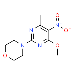 ChemSpider 2D Image | 4-(4-Methoxy-6-methyl-5-nitro-2-pyrimidinyl)morpholine | C10H14N4O4