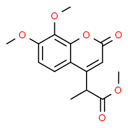 ChemSpider 2D Image | Methyl 2-(7,8-dimethoxy-2-oxo-2H-chromen-4-yl)propanoate | C15H16O6