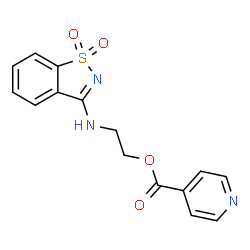 ChemSpider 2D Image | 2-[(1,1-Dioxido-1,2-benzothiazol-3-yl)amino]ethyl isonicotinate | C15H13N3O4S