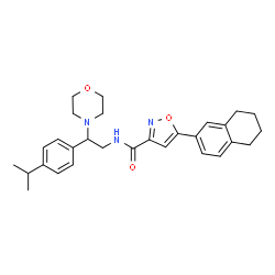ChemSpider 2D Image | N-[2-(4-Isopropylphenyl)-2-(4-morpholinyl)ethyl]-5-(5,6,7,8-tetrahydro-2-naphthalenyl)-1,2-oxazole-3-carboxamide | C29H35N3O3