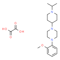ChemSpider 2D Image | 1-(1-Isopropyl-4-piperidinyl)-4-(2-methoxyphenyl)piperazine ethanedioate (1:1) | C21H33N3O5