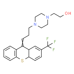 ChemSpider 2D Image | 2-(4-{(3E)-3-[2-(Trifluoromethyl)-4a,9a-dihydro-9H-thioxanthen-9-ylidene]propyl}-1-piperazinyl)ethanol | C23H27F3N2OS