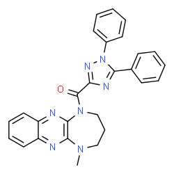 ChemSpider 2D Image | (1,5-Diphenyl-1H-1,2,4-triazol-3-yl)(5-methyl-2,3,4,5-tetrahydro-1H-[1,4]diazepino[2,3-b]quinoxalin-1-yl)methanone | C27H23N7O