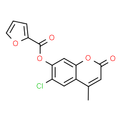 ChemSpider 2D Image | 6-Chloro-4-methyl-2-oxo-2H-chromen-7-yl 2-furoate | C15H9ClO5