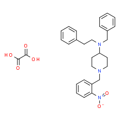 ChemSpider 2D Image | N-Benzyl-1-(2-nitrobenzyl)-N-(2-phenylethyl)-4-piperidinamine ethanedioate (1:1) | C29H33N3O6