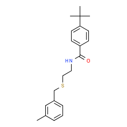 ChemSpider 2D Image | 4-tert-butyl-N-{2-[(3-methylbenzyl)sulfanyl]ethyl}benzamide | C21H27NOS
