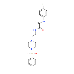 ChemSpider 2D Image | N-(4-Fluorophenyl)-N'-(2-{4-[(4-methylphenyl)sulfonyl]-1-piperazinyl}ethyl)ethanediamide | C21H25FN4O4S