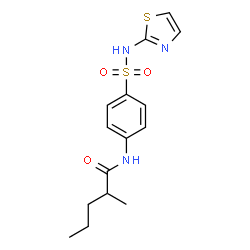 ChemSpider 2D Image | 2-Methyl-N-[4-(1,3-thiazol-2-ylsulfamoyl)phenyl]pentanamide | C15H19N3O3S2