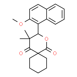 ChemSpider 2D Image | 3-(2-Methoxy-1-naphthyl)-4,4-dimethyl-2-oxaspiro[5.5]undecane-1,5-dione | C23H26O4