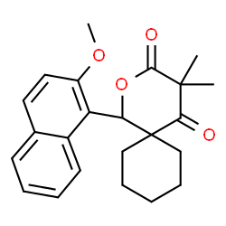 ChemSpider 2D Image | 1-(2-Methoxy-1-naphthyl)-4,4-dimethyl-2-oxaspiro[5.5]undecane-3,5-dione | C23H26O4